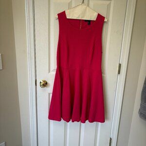 Hot Pink Sleeveless Dress with Zipper Detail